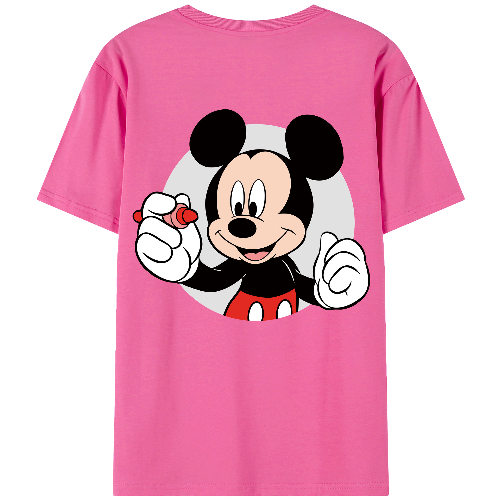 （画像用） ミッキーマウス Mickey Mouse レディース半袖Tシャツ(バックプリント)